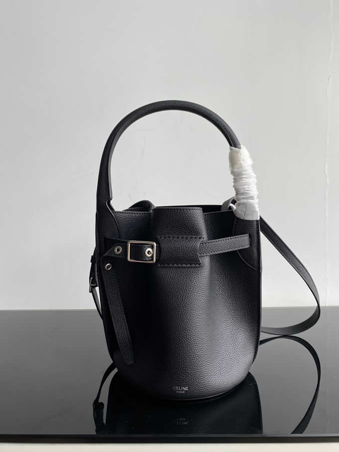 Fake Celine Cheap Black Big Bag Bucket Nano Cowhide Bucket Bag